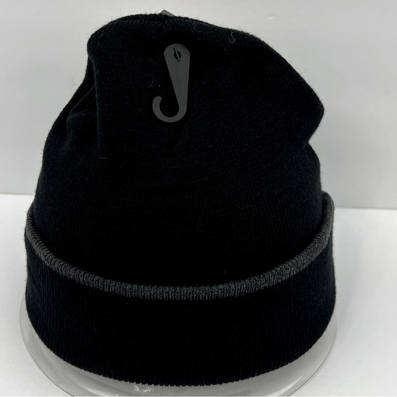 TIMBERLAND BLACK BEANIE, UNISEX, ONE SIZE FITS ALL, BEANIE WITH GREY ON THE CUFF - Picture 3 of 15